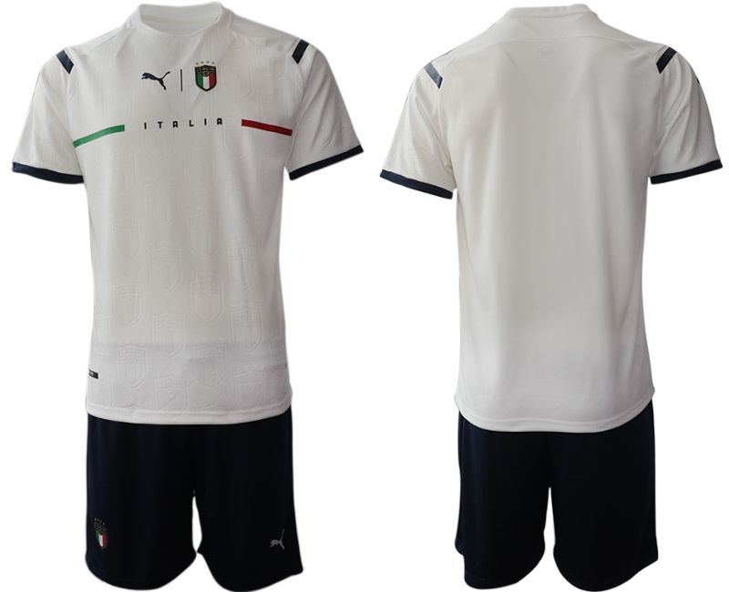 Men 2020-2021 European Cup Italy away white blank Soccer Jersey